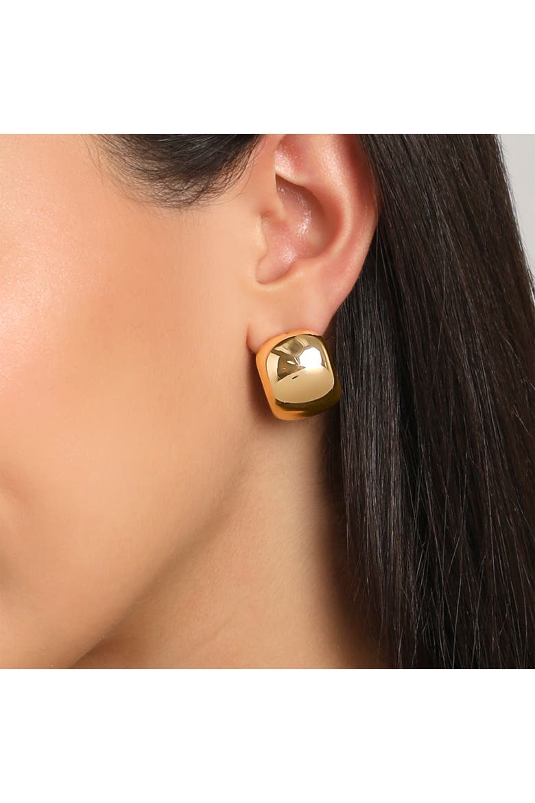 Wide Gold Hoop Earrings, Alternate, color, Gold