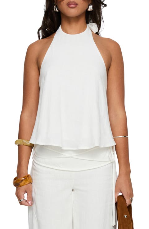 Aquaria Linen Blend Halter Top