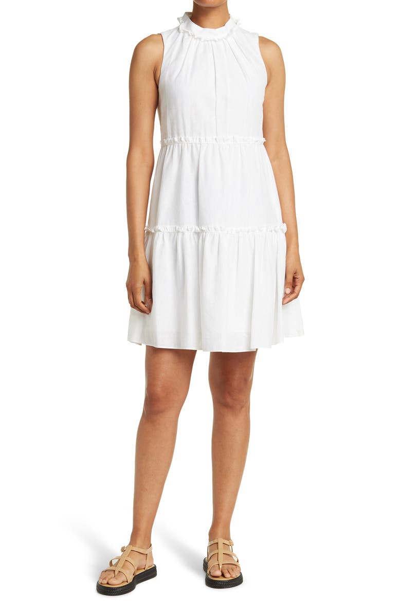 Vince Camuto High Neck Sleeveless Ruffle Dress, Main, color,