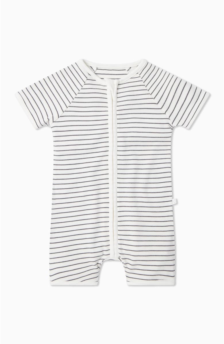 MORI Summer Zip-Up Sleepsuit, Main, color, Grey Stripe