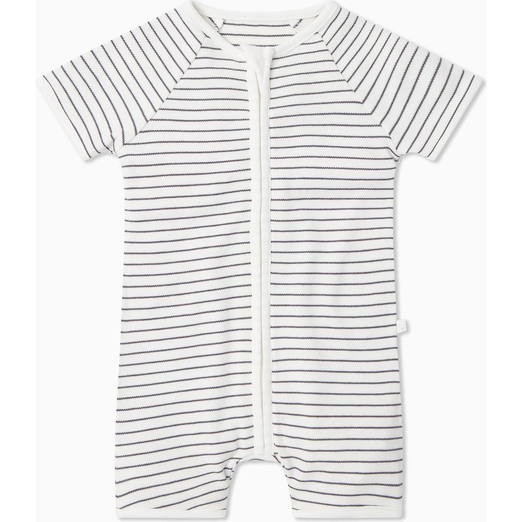 Mori Summer Zip-up Sleepsuit In White