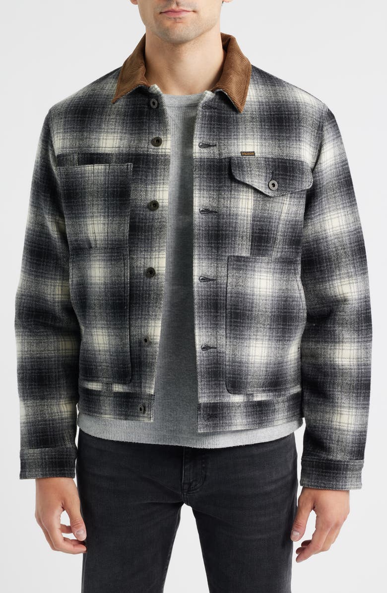 Filson Spokane Short Wool Blend Insulated Cruiser Jacket, Main, color, Charcoal Ombre