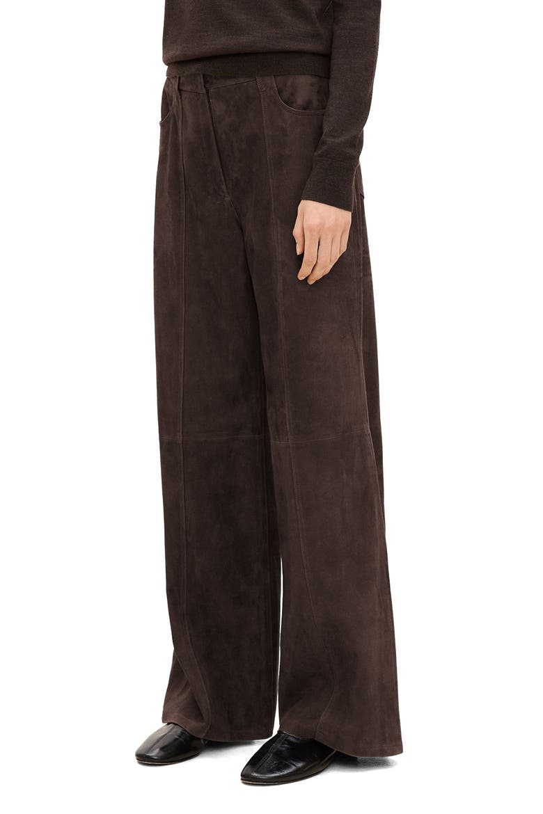 Wide Leg Suede Jeans, Alternate, color, CACAO - DAJ