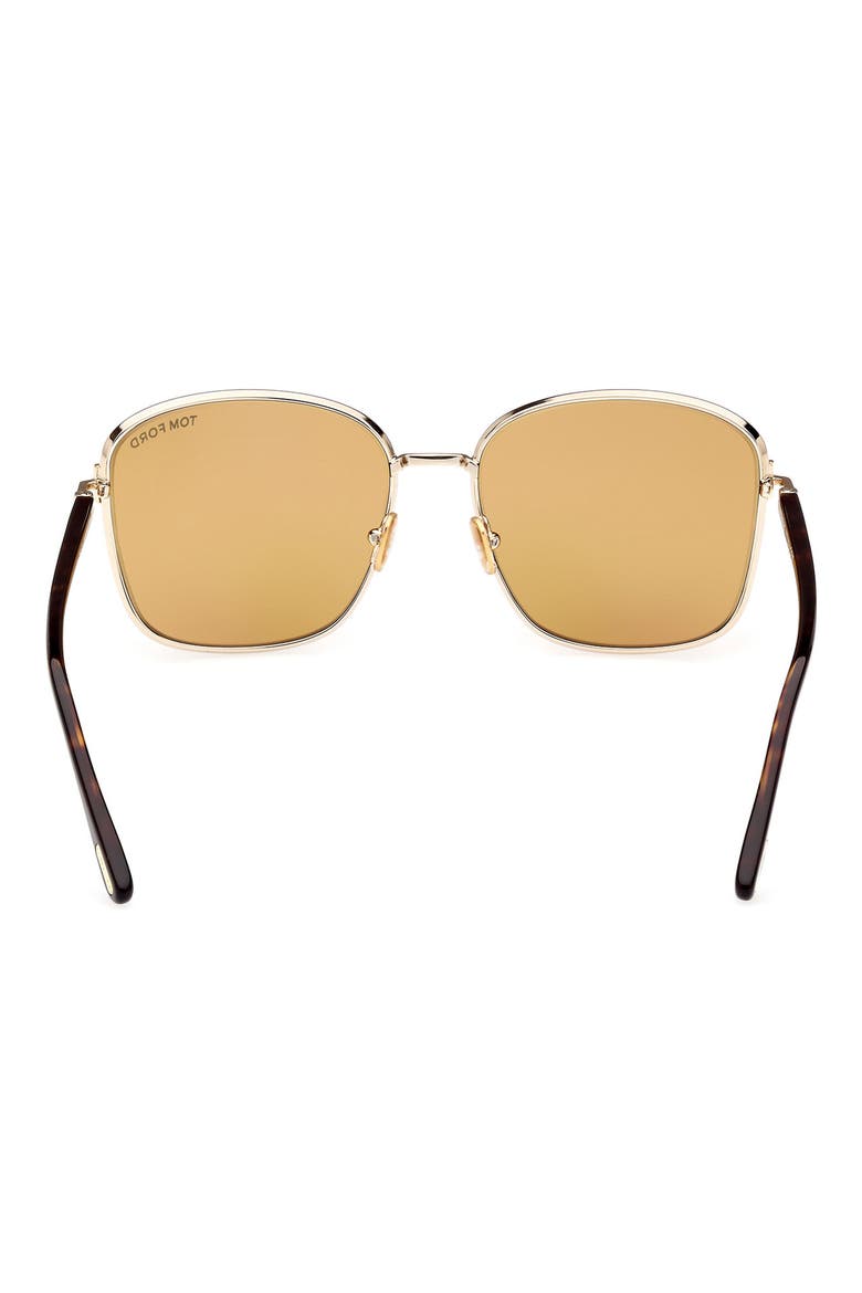 57mm Square Sunglasses, Alternate, color, GOLD / BROWN