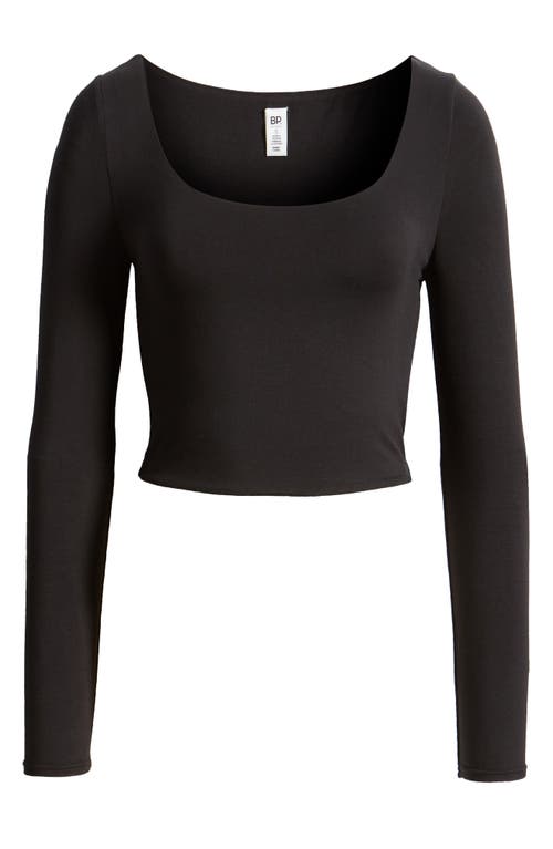 Bp. Deep Scoop Crop Top In Black Jet