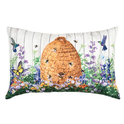 Bee Hive Paradise Indoor/Outdoor Accent Throw Pillow 14" x 22"