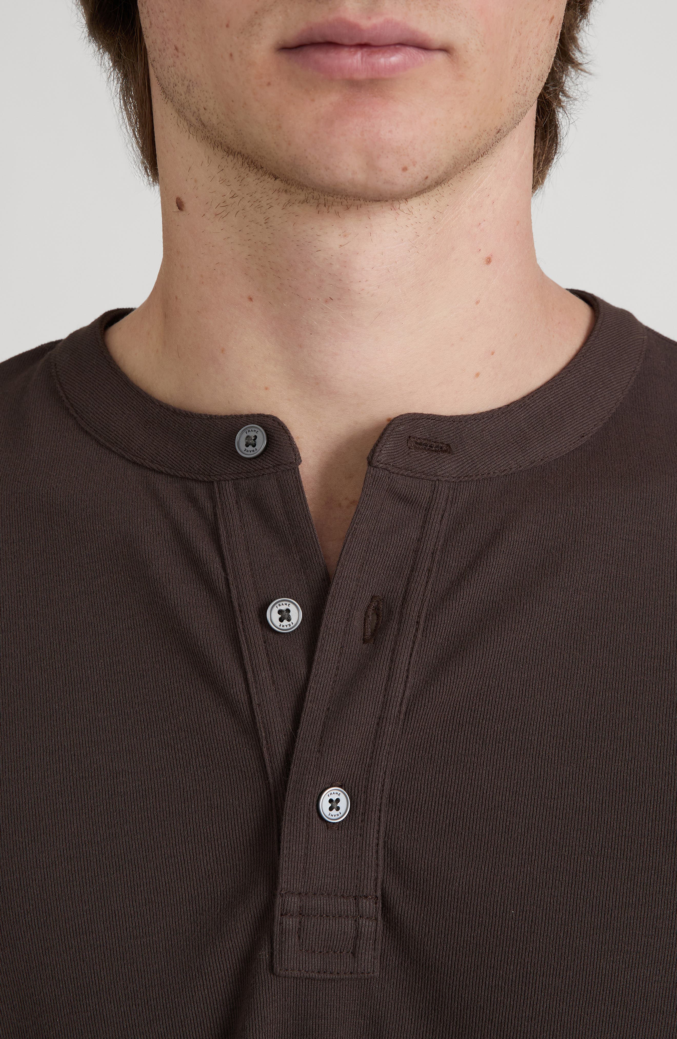 FRAME Long Sleeve Cotton Henley (Men) | Nordstrom