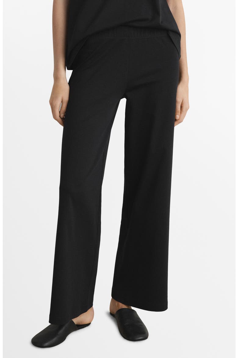 Solid Cotton Pajama Pants, Main, color, BLACK