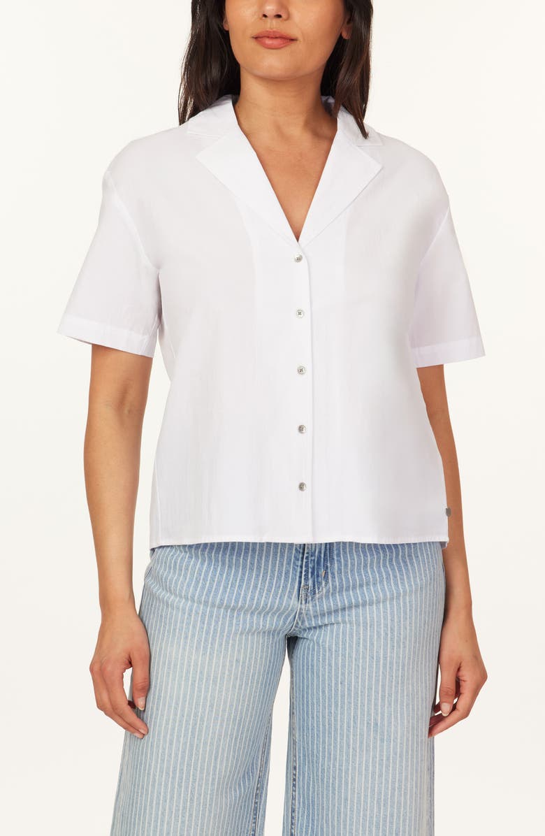 Scotch & Soda Cotton Camp Shirt, Alternate, color, Brilliant White