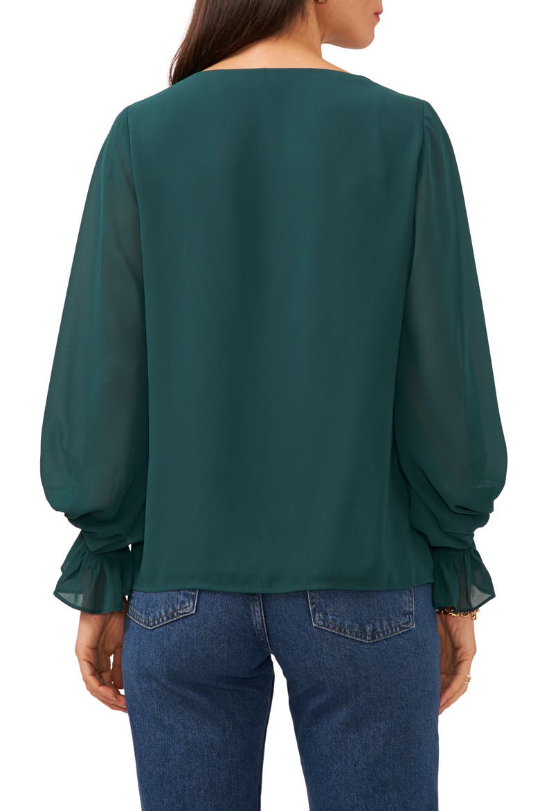 Blouson Sleeve Top, Alternate, color, DEEP FOREST