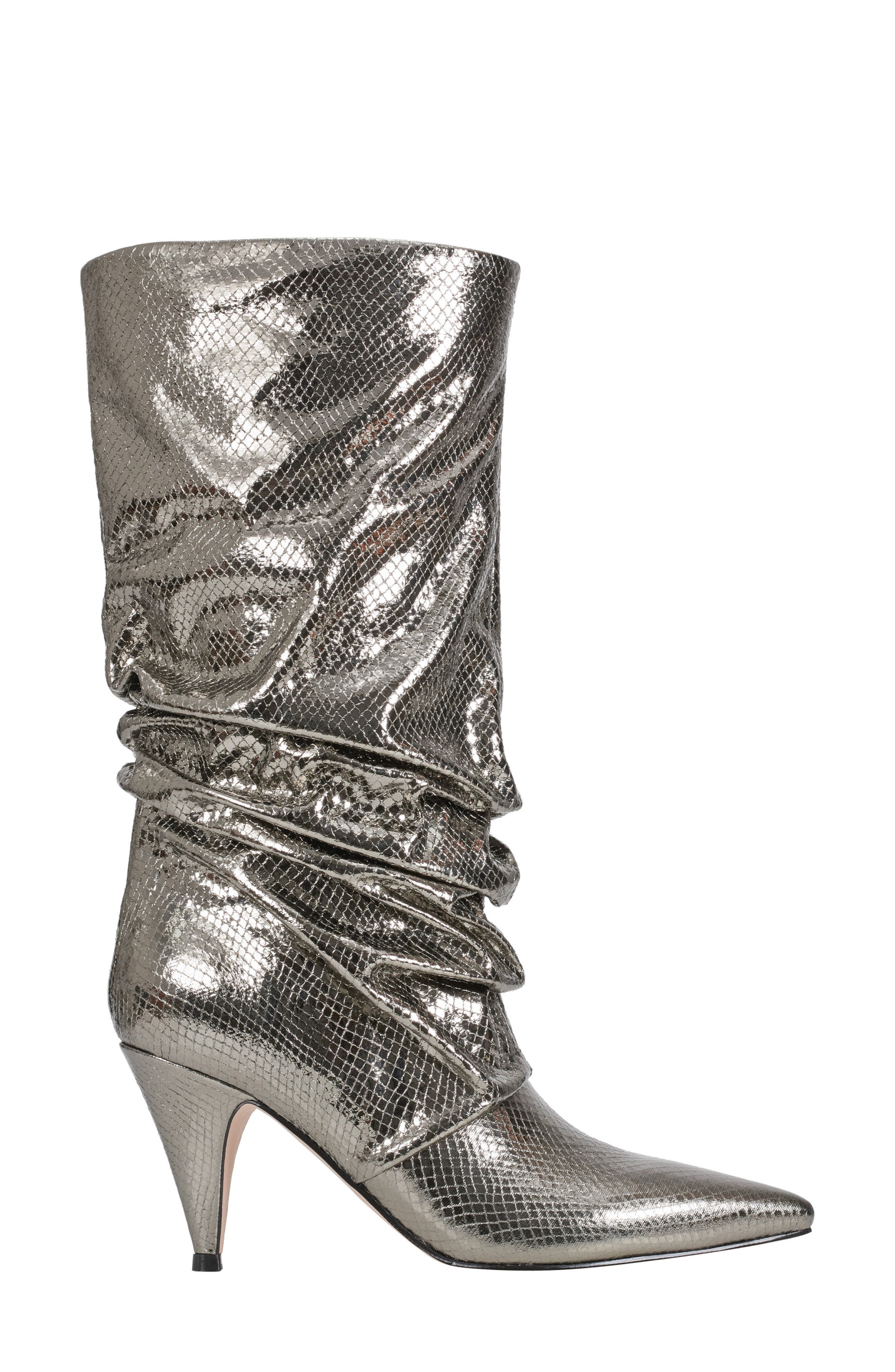 Marc Fisher Pointed Toe Slouch Boot, Alternate, color, Pewter