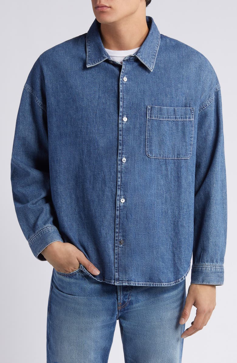FRAME Relaxed Denim Button-Up Overshirt, Alternate, color,