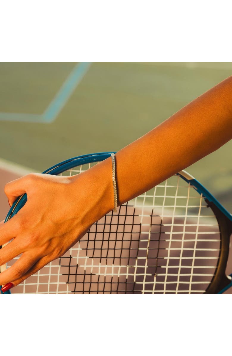 Spero London Sterling Silver Square Rectangular Tennis Bracelet, Alternate, color, Silver