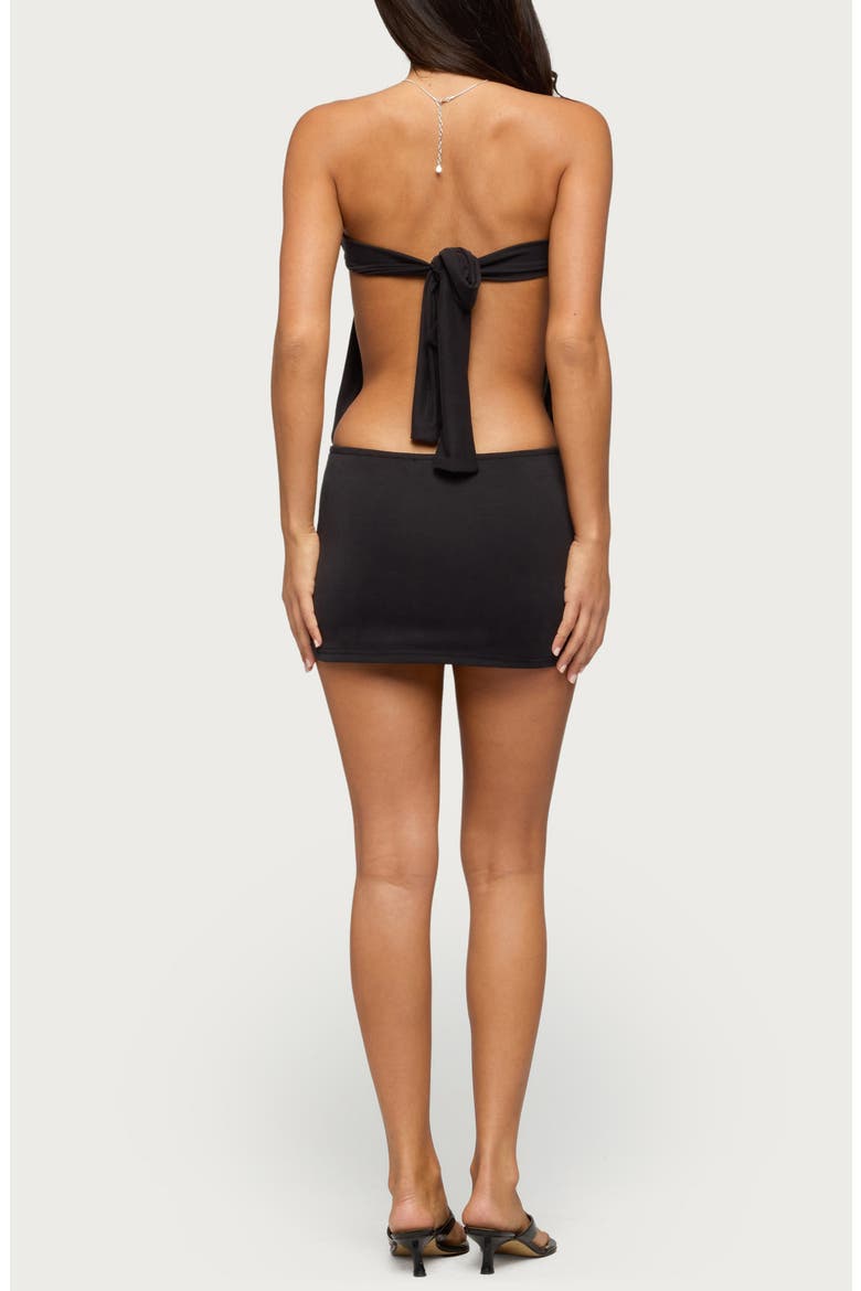 Alannah Strapless Open Back Minidress, Alternate, color, BLACK