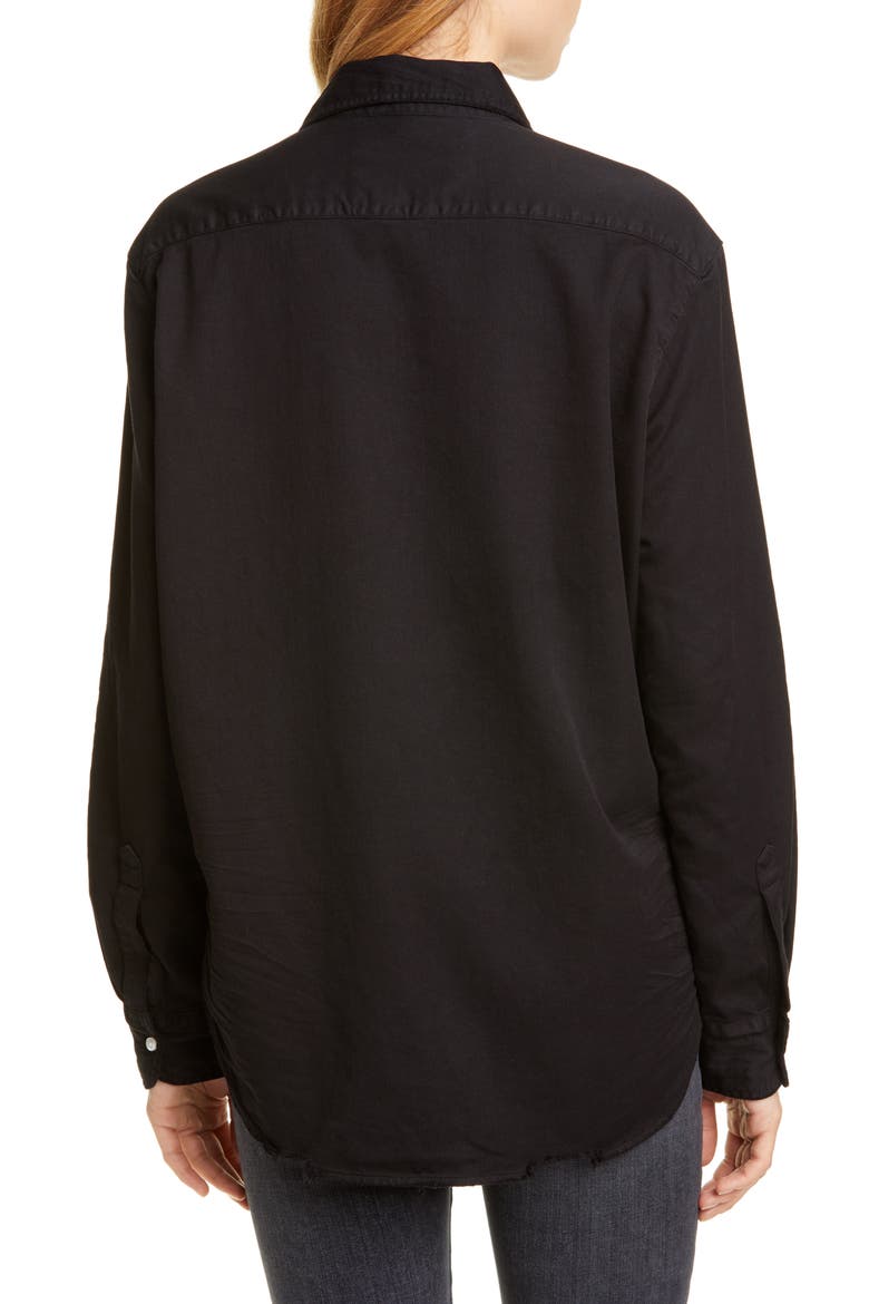 Eileen Relaxed Button-Up Shirt, Alternate, color, WASHED BLACK DENIM