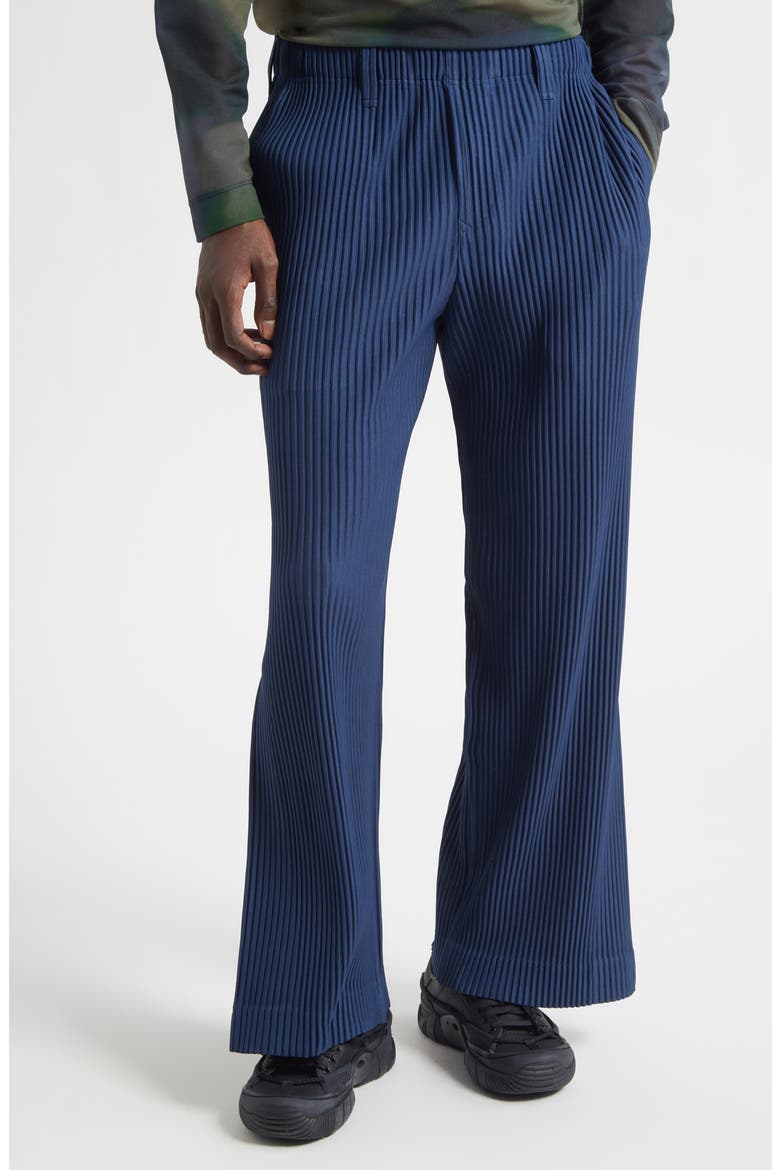 Tailored Pleats 1 Flare Leg Pants, Alternate, color, MANAROLA BOAT NAVY