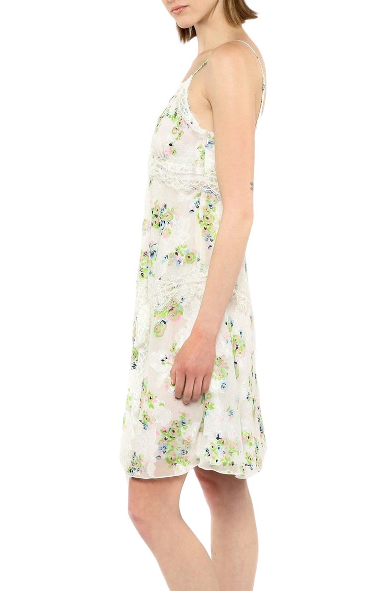 Anna Sui Rosies Posies Chiffon Slip Dress, Alternate, color, Baby Blue Multi