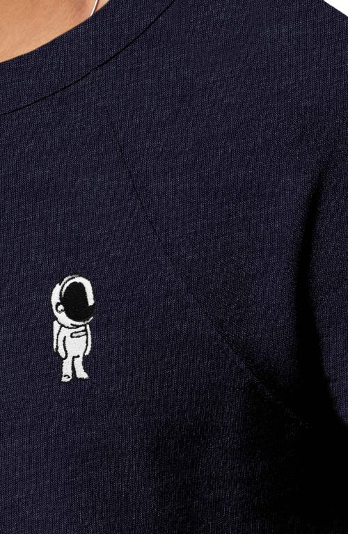 Dalix Astronaut Fleece Sweatshirt In Heather Navy