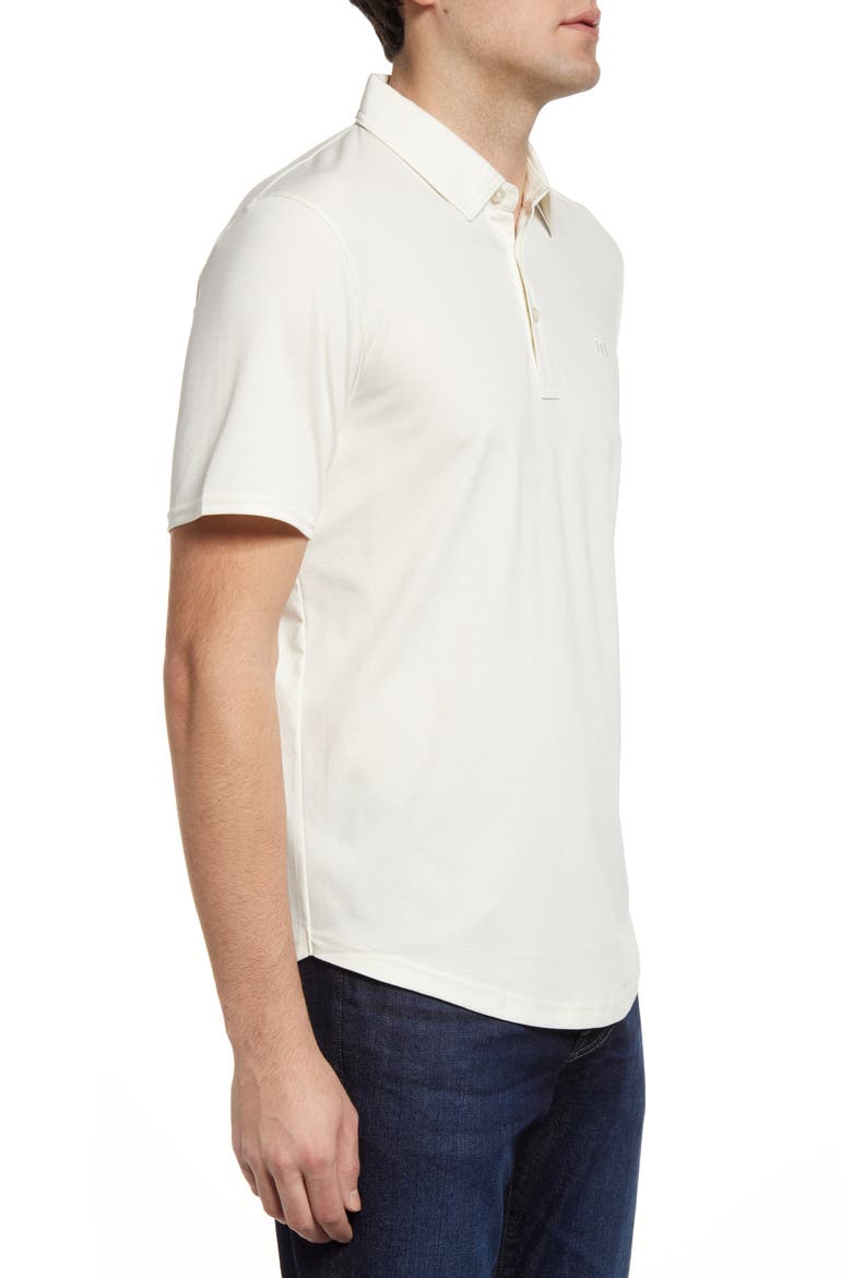 A Class Stripe Pima Cotton Blend Polo, Alternate, color, HEATHER WHITE