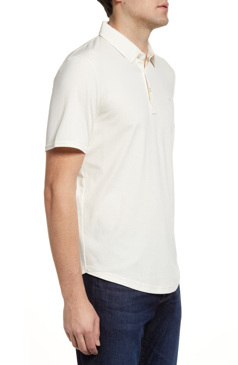 TravisMathew A Class Stripe Pima Cotton Blend Polo, Alternate, color, Heather White