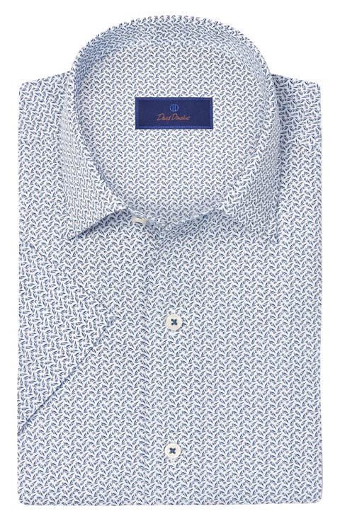 Classic Fit Floral Print Short Sleeve Button-Up Shirt