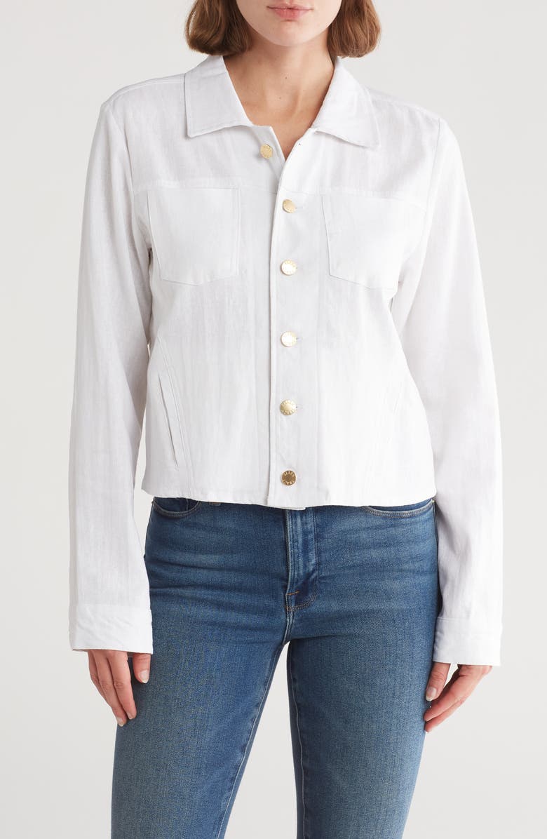Ellen Tracy Crop Linen Blend Jacket, Main, color,