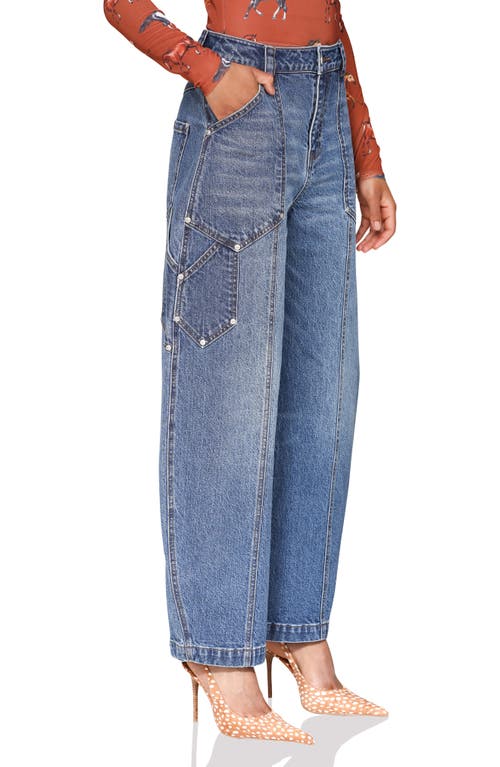 Avec Les Filles Zucchini Leg Carpenter Jeans In Blue