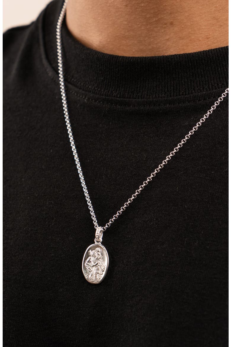 Men's St. Christopher Talisman Necklace, Alternate, color, Sterling Silver
