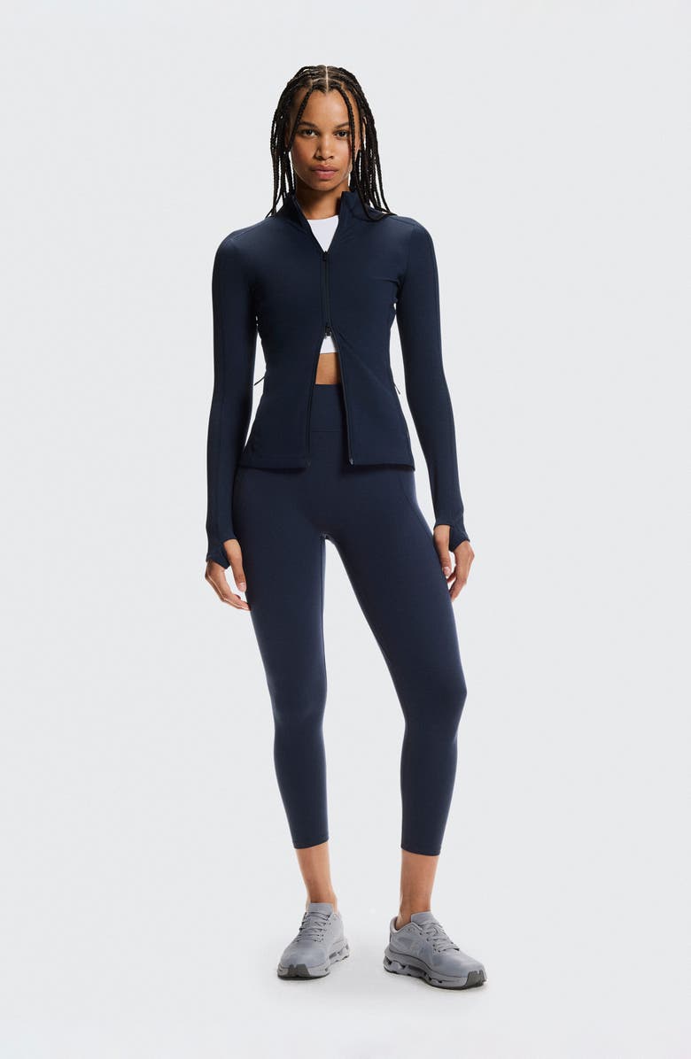 On High Waist 7/8 Studio Tights, Alternate, color, Navy