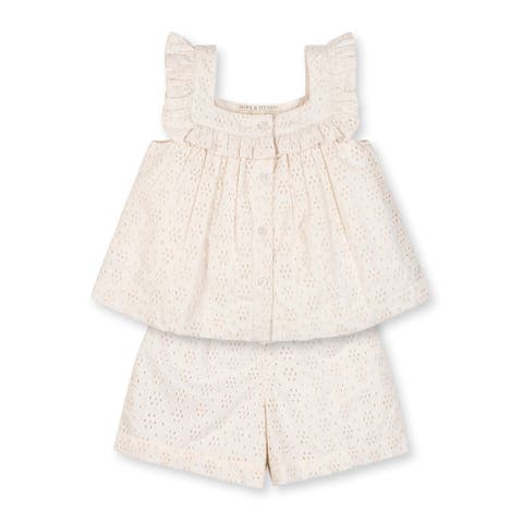 Kids' Organic Eyelet Tank and Short Set (Toddler, Little Kid and Big Kid)