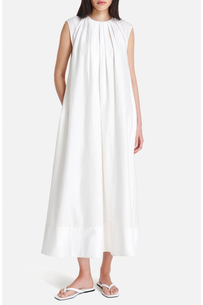 Summer Cotton & Silk Dress, Main, color, IVORY