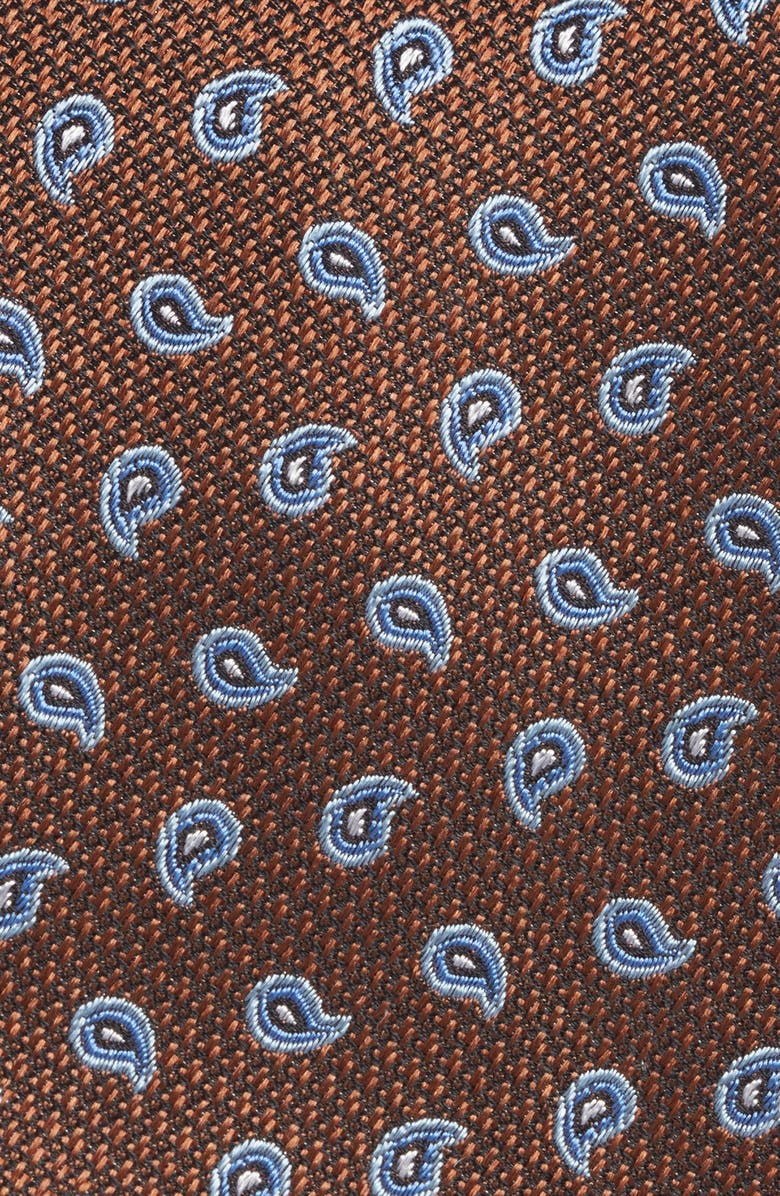 Nordstrom Paisley Jacquard Silk Tie, Alternate, color, Brown