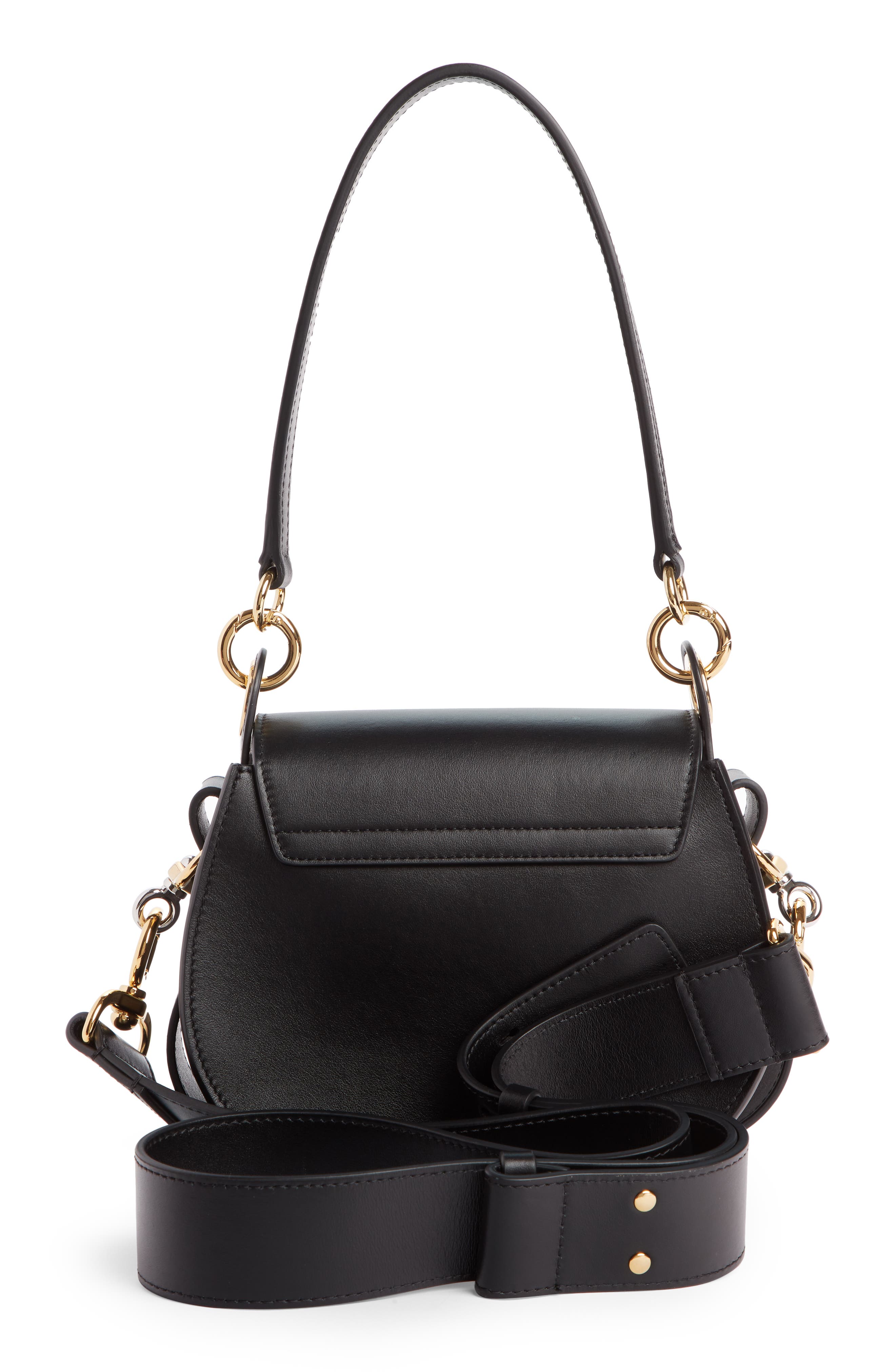 Small Tess Leather Shoulder Bag, Alternate, color, BLACK