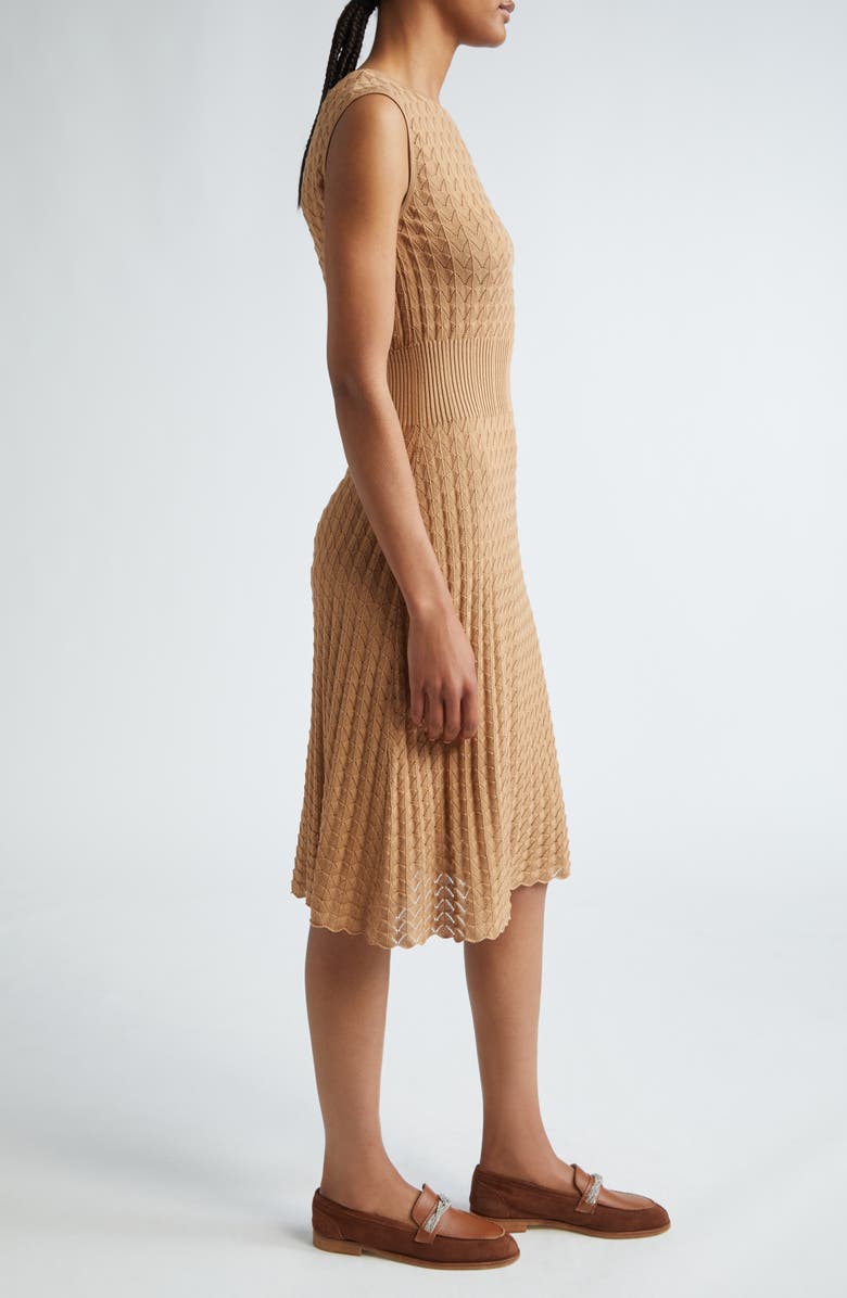 Eleventy Pointelle Cap Sleeve Sweater Dress, Alternate, color, 