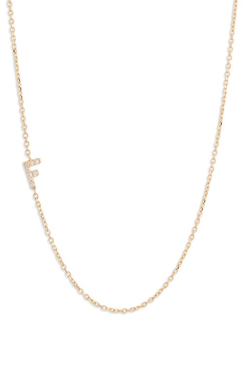 Anzie Love Letter Pavé Diamond Initial Pendant Necklace in Gold-F 