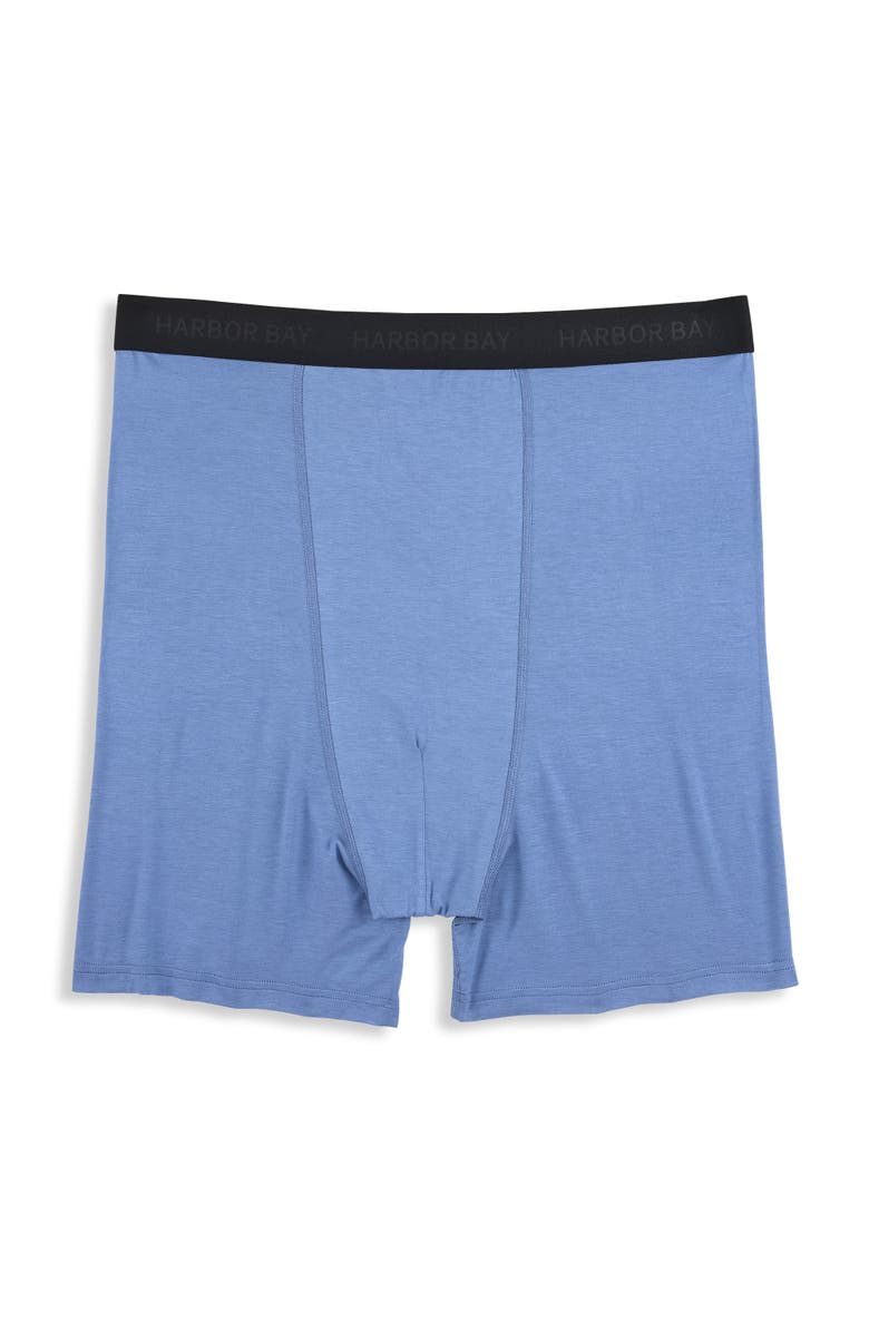 Harbor Bay by DXL Big & Tall Modal 4 Inch Stretch Boxer Briefs, Main, color, Moonlight Blue