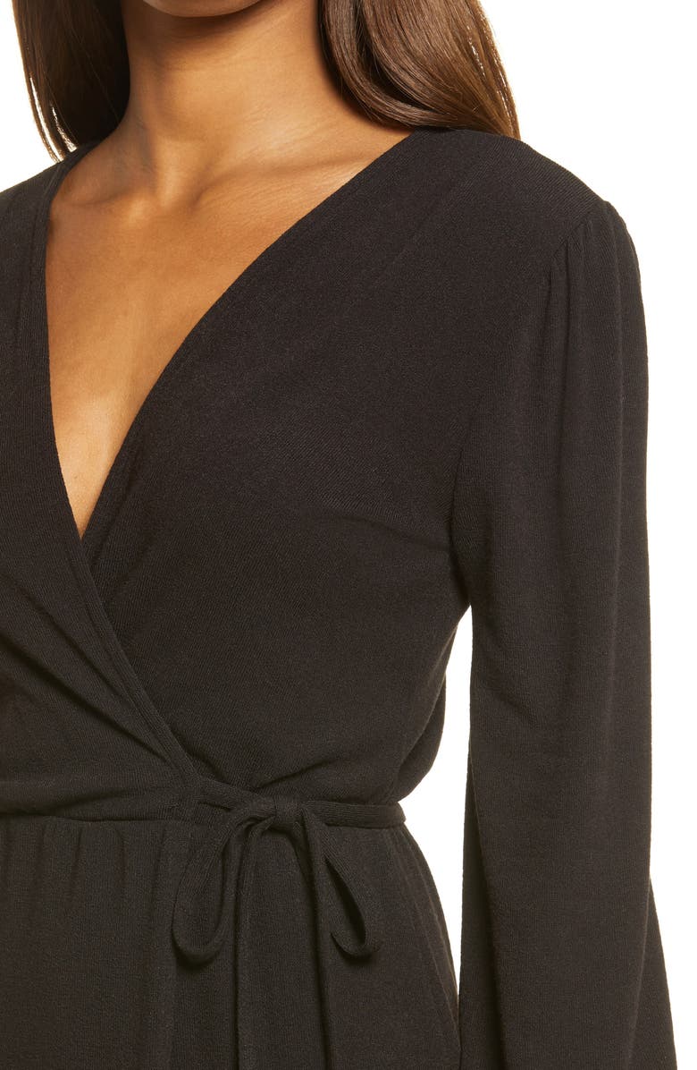 Fraiche by J Wrap Long Sleeve Midi Sweater Dress, Alternate, color,