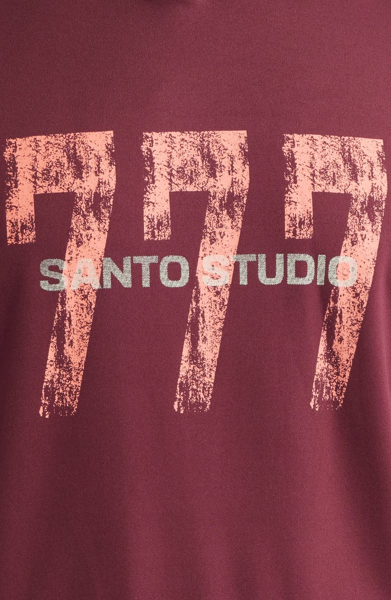 SANTO STUDIO Tempo 777 Enjoy Comfort Comfort Fleece Graphic Hoodie, Alternate, color, Merlot