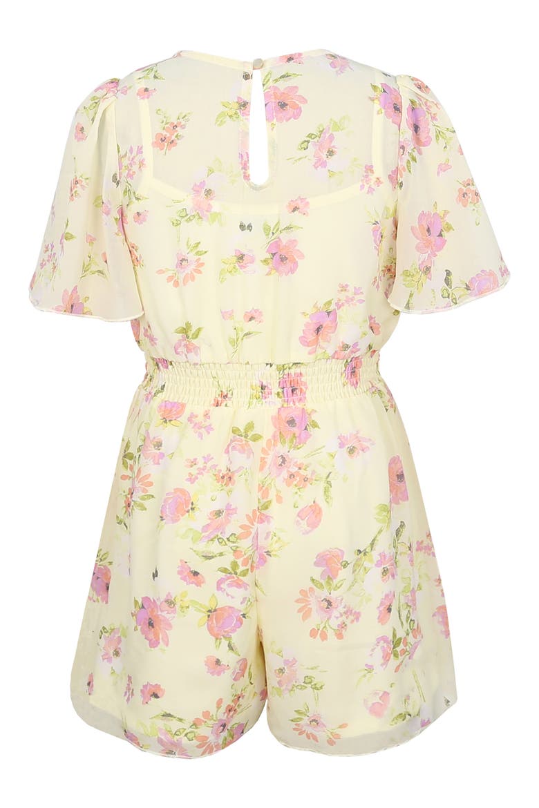Kids' Flutter Sleeve Chiffon Romper, Alternate, color, YELLOW