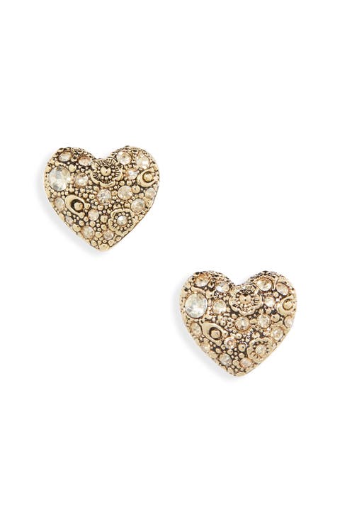 Pavé Heart Stud Earrings
