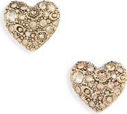COACH Pavé Heart Stud Earrings