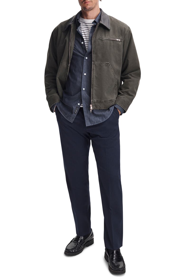 Tailored Pocket Cotton Button Down Shirt, Alternate, color, INDIGO
