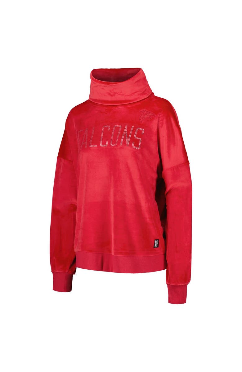 DKNY SPORT Women's DKNY Sport  Red Atlanta Falcons Deliliah Rhinestone Funnel Neck Pullover Sweatshirt, Alternate, color, 