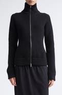 Maison Margiela Full Zip Rib Virgin Wool Cardigan