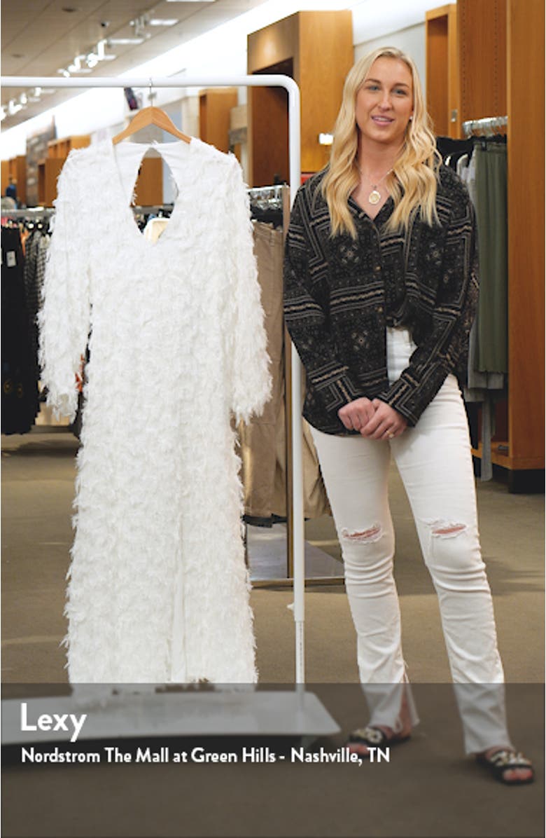 Fluffy Long Sleeve Midi Dress, sales video thumbnail