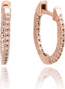 SOUZANA by Suzy Levian 14K Gold 1/2cttw Inside-Out Diamond Huggie Earrings