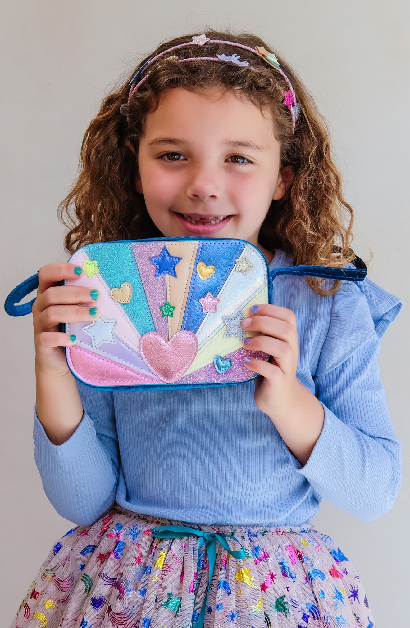 Kids' Heartburst Crossbody Bag, Alternate, color, BRIGHT BLUE