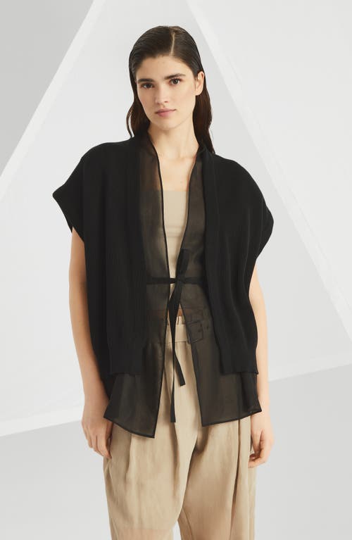 Brunello Cucinelli Layered Cardigan With Monili In Black