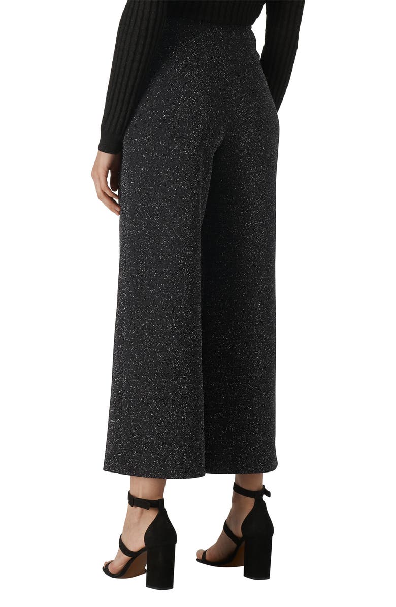 Whistles Metallic Wide Leg Ponte Trousers, Alternate, color, 