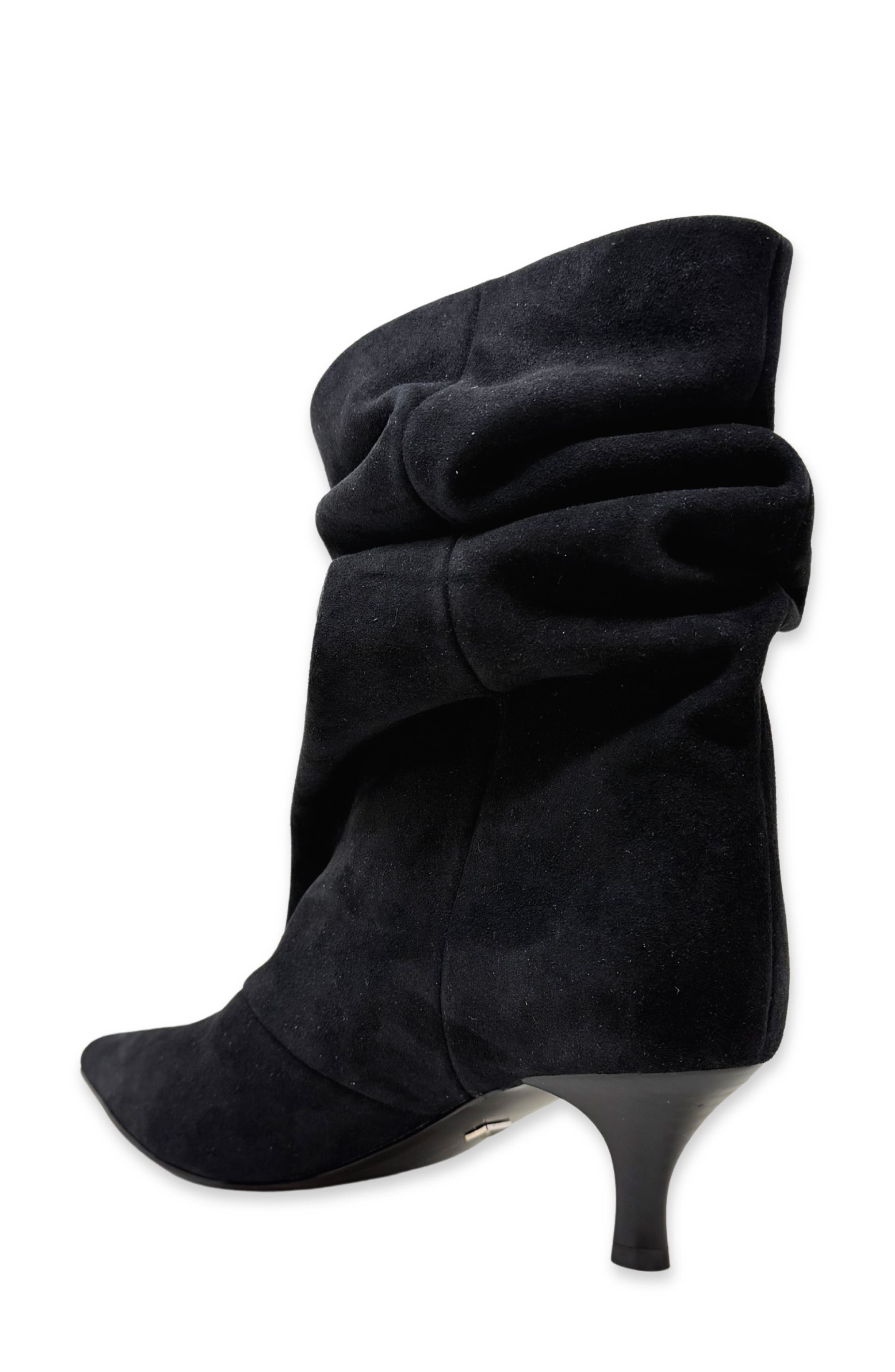 Venetia Slouchy Faux Leather Bootie, Alternate, color, BLACK SUEDE